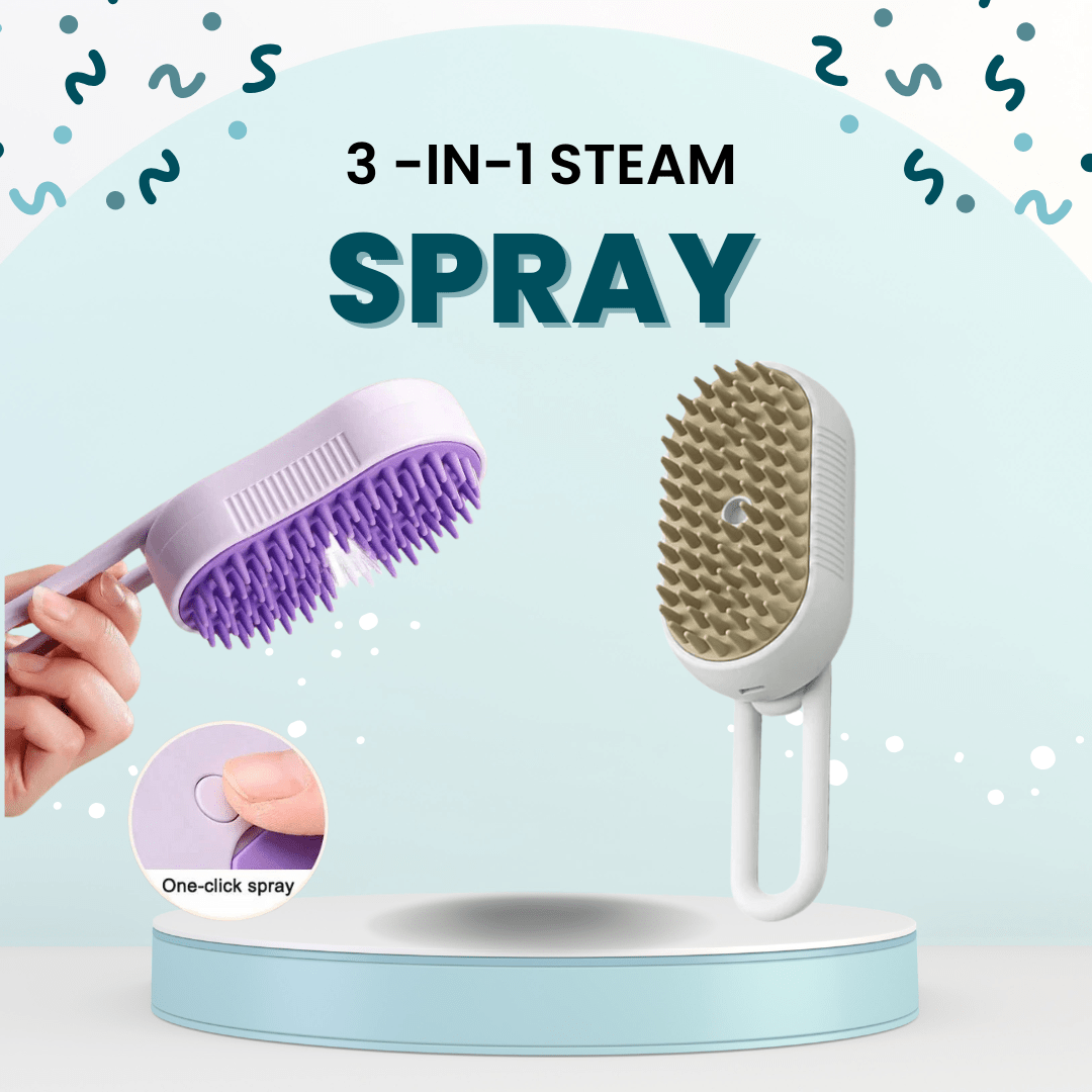 3 - In - 1 Steam Spray Cat Brush - Zyreh