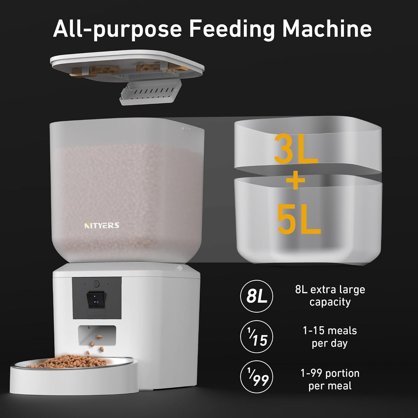 8L Automatic Pet Feeder with HD Camera and Remote Connection