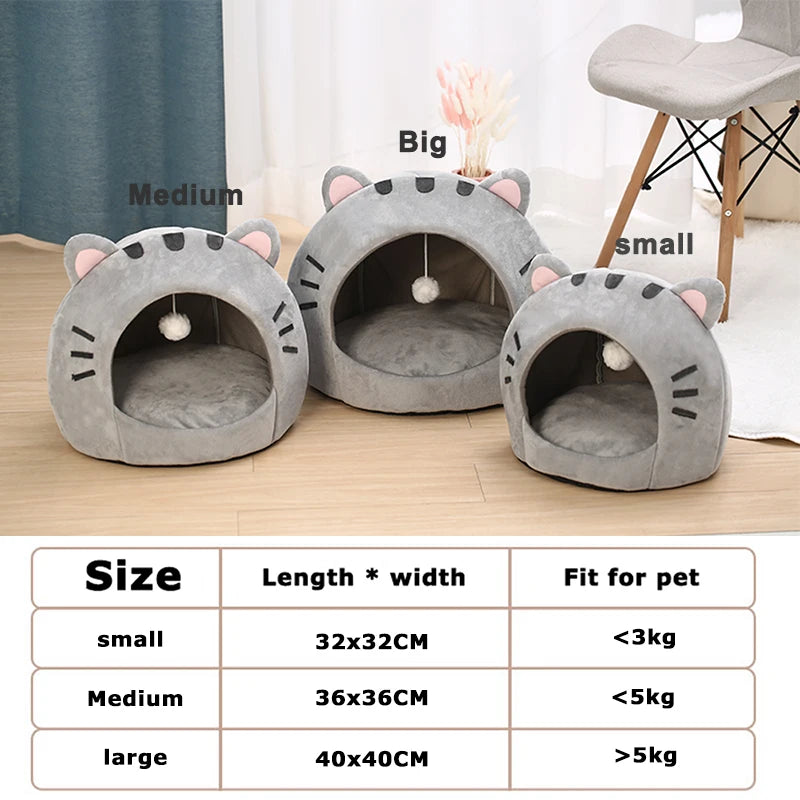 Cat Cave House - Soft Cushion Bed