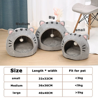 Cat Cave House - Soft Cushion Bed