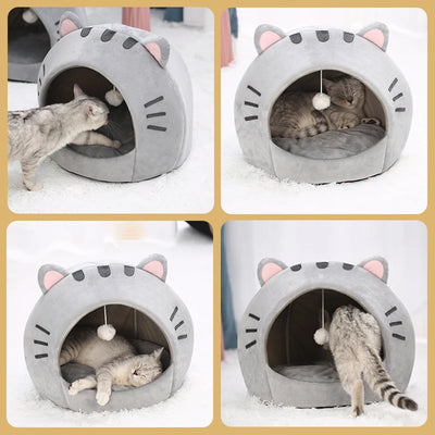 Cat Cave House - Soft Cushion Bed