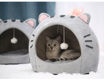 Cat Cave House - Soft Cushion Bed